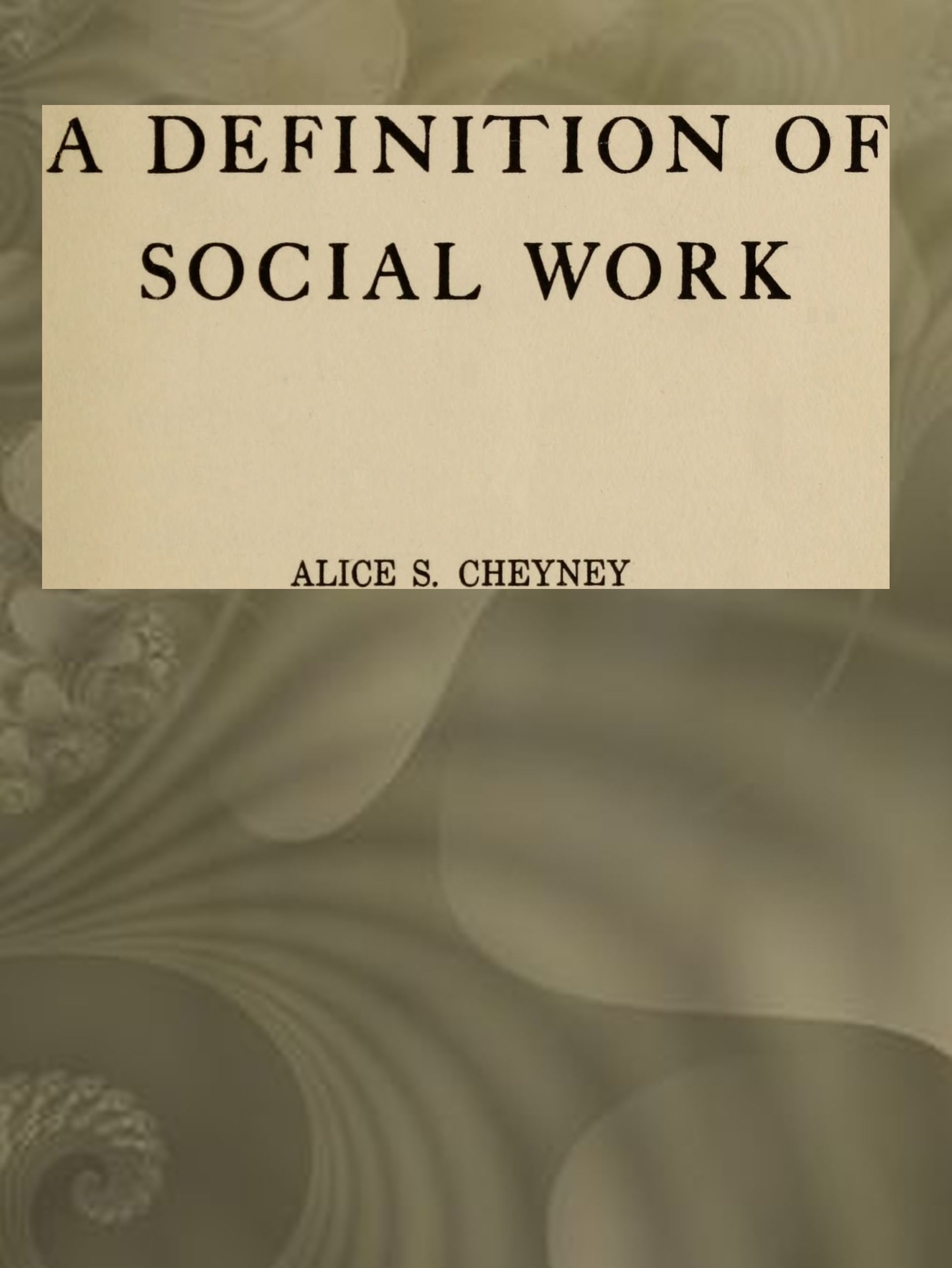 A Definition of Social Work