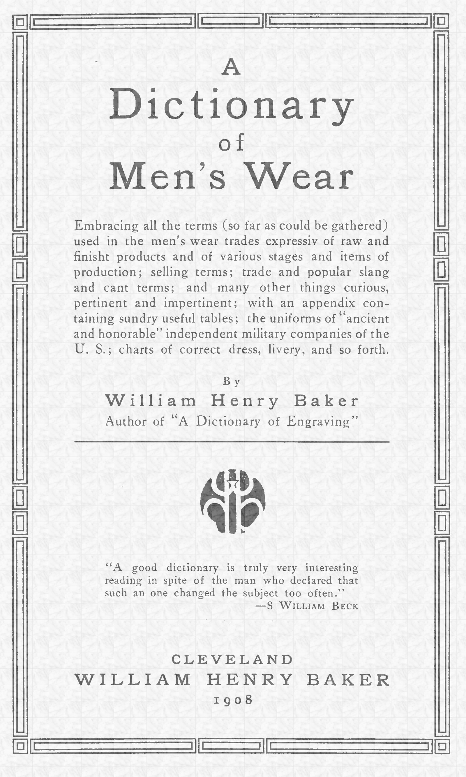 A Dictionary of Men’s Wear