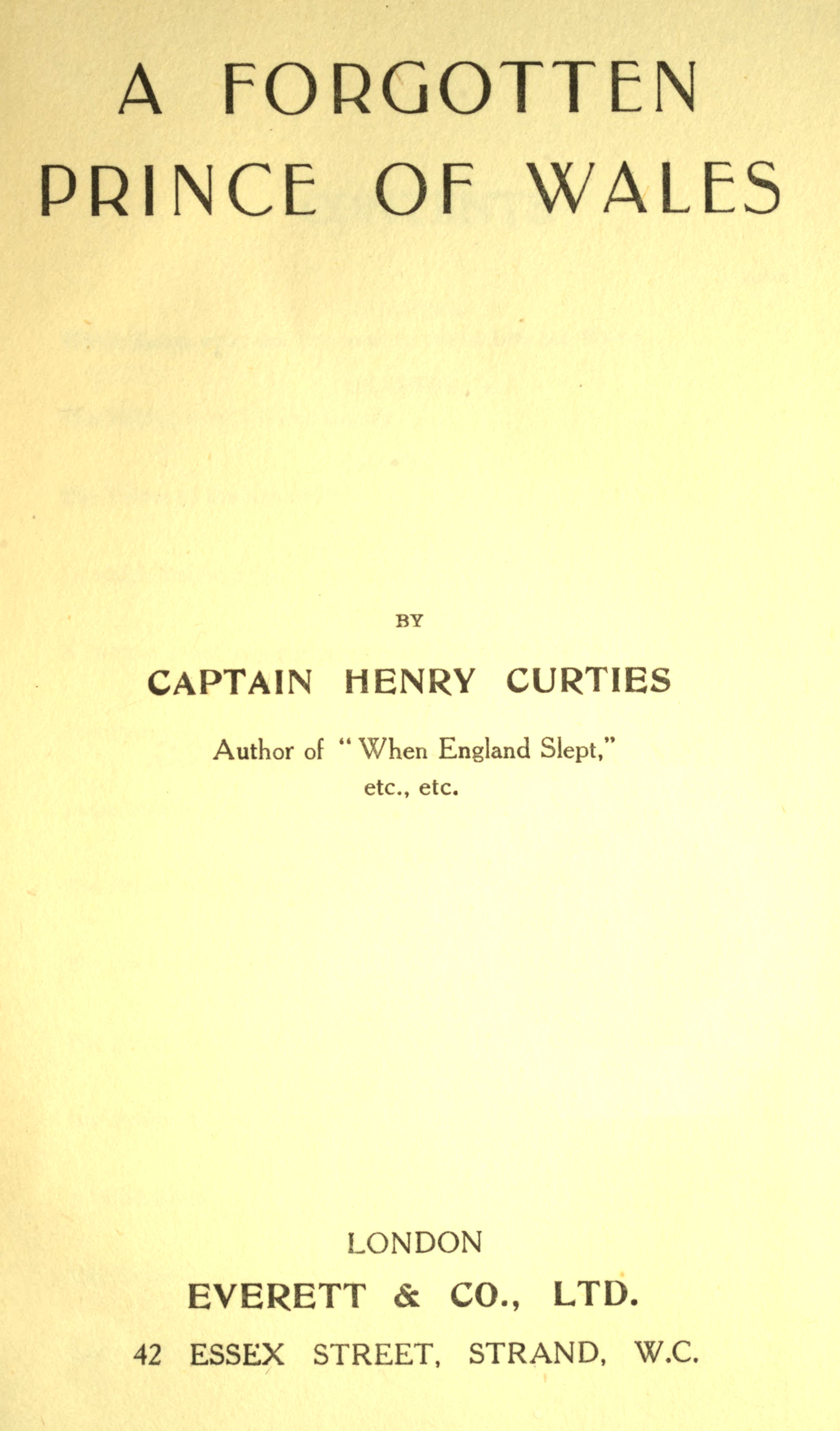 A Forgotten Prince of Wales