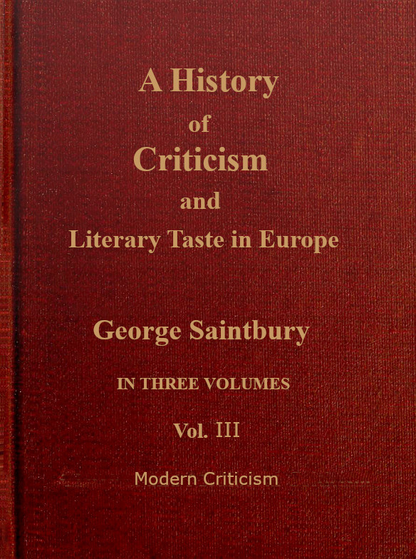 A History of Criticism, Vol. 3