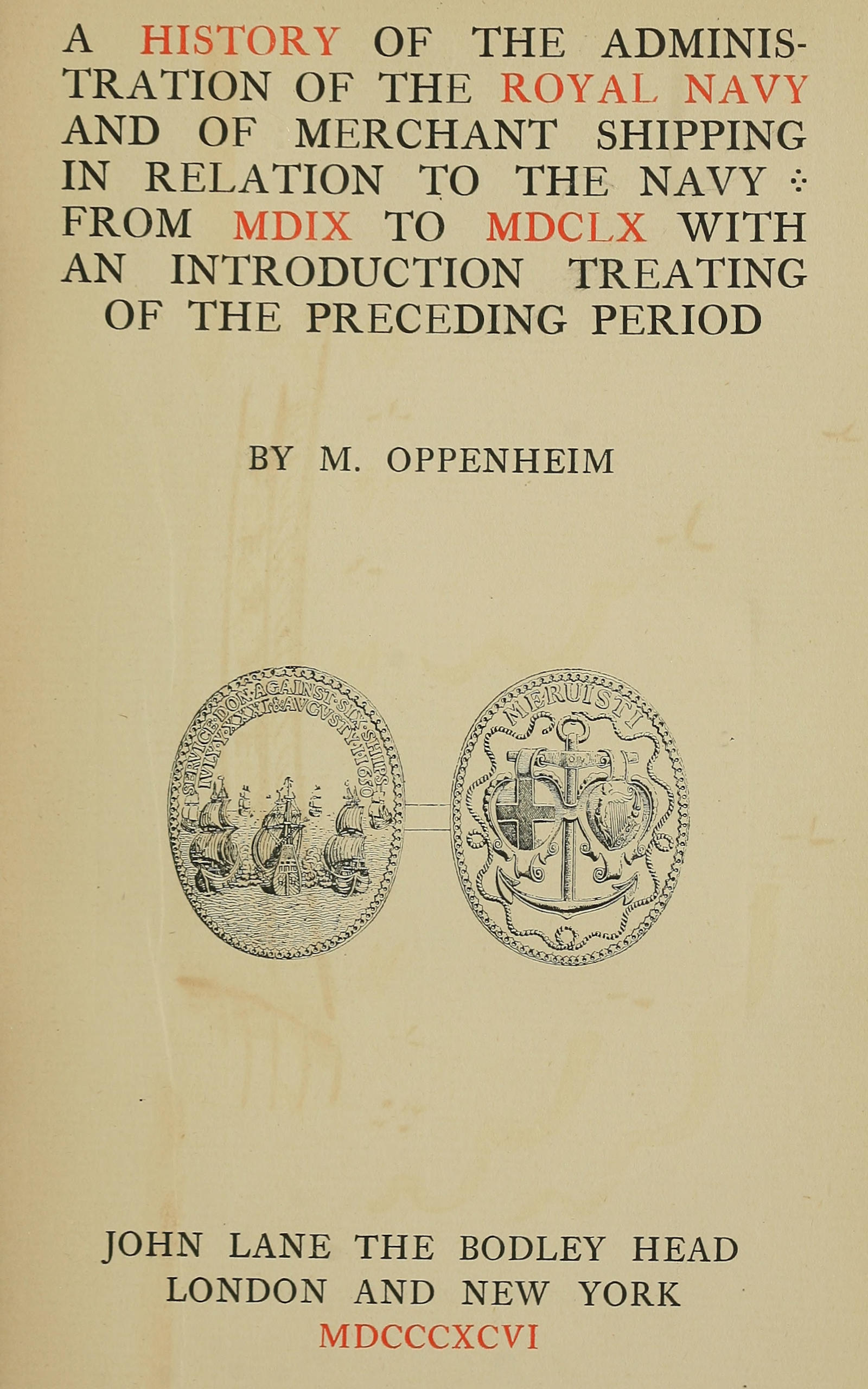 A history of the administration of the Royal Navy