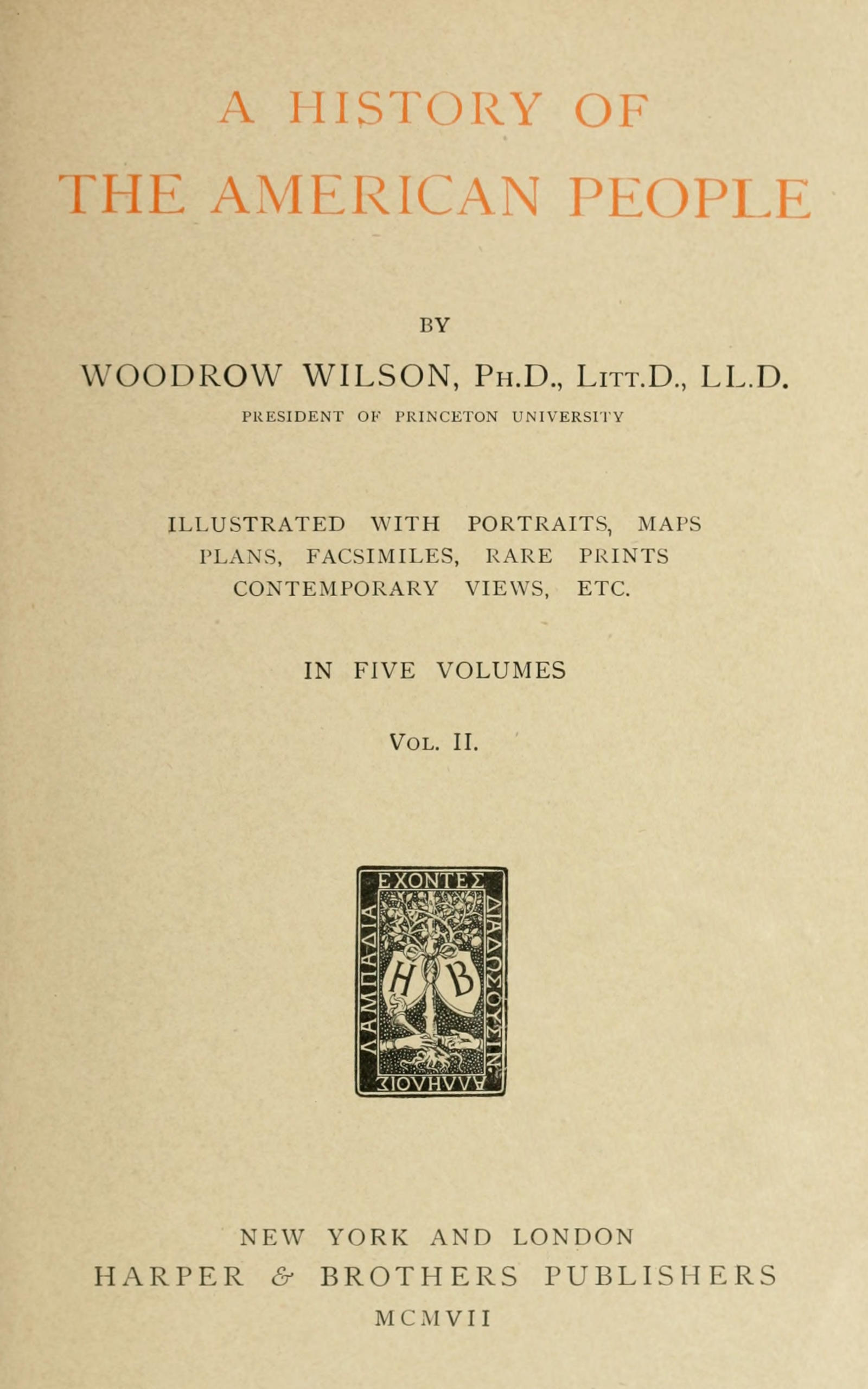 A history of the American people, volume 2