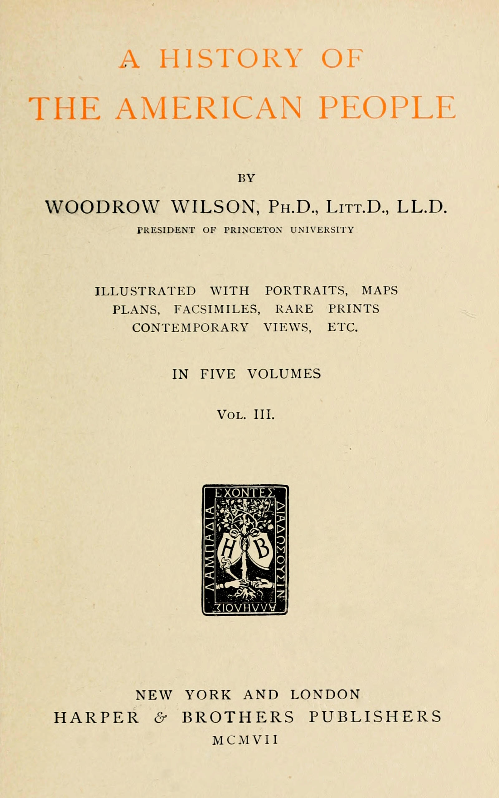 A history of the American people, volume 3