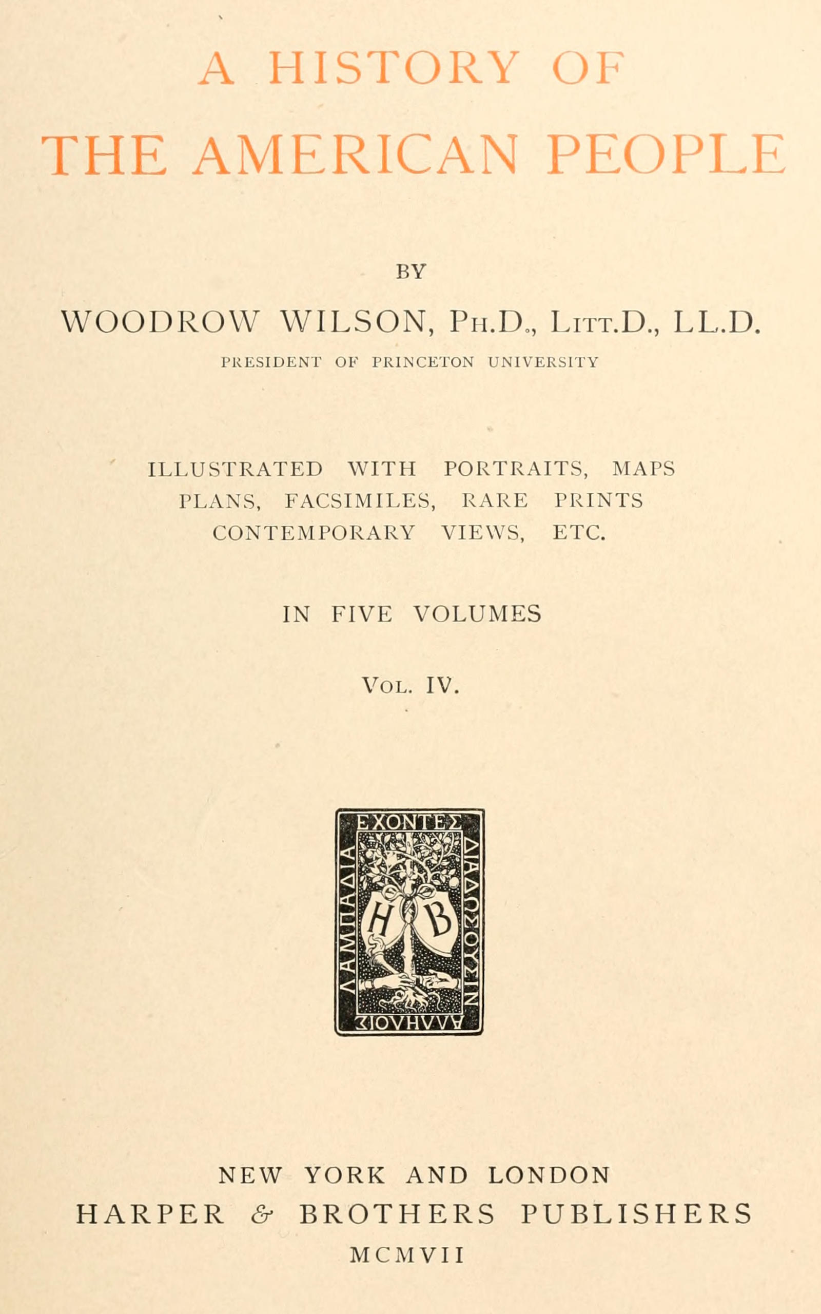 A history of the American people, volume 4