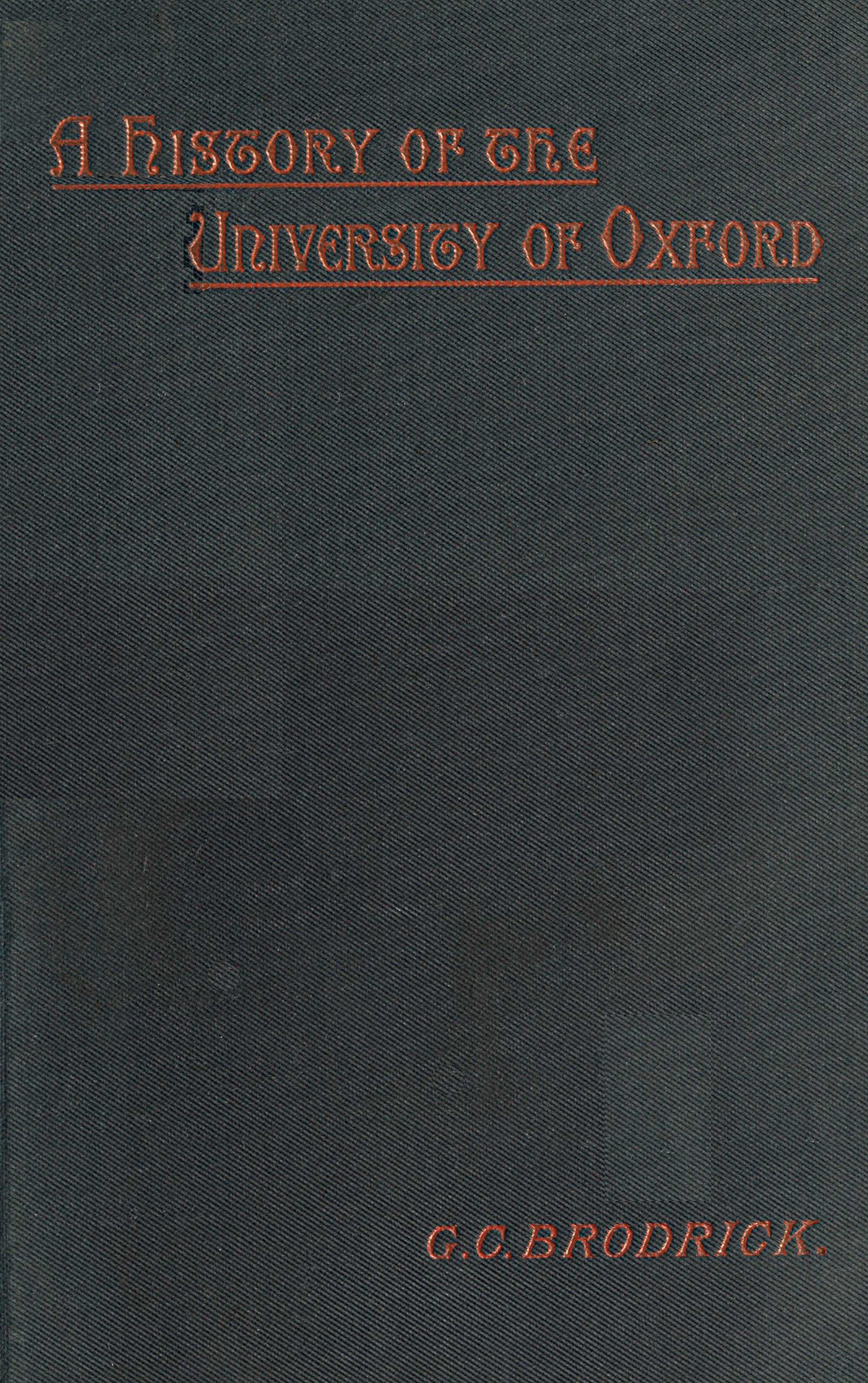 A History of the University of Oxford