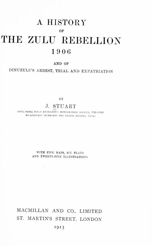 A History of the Zulu Rebellion, 1906