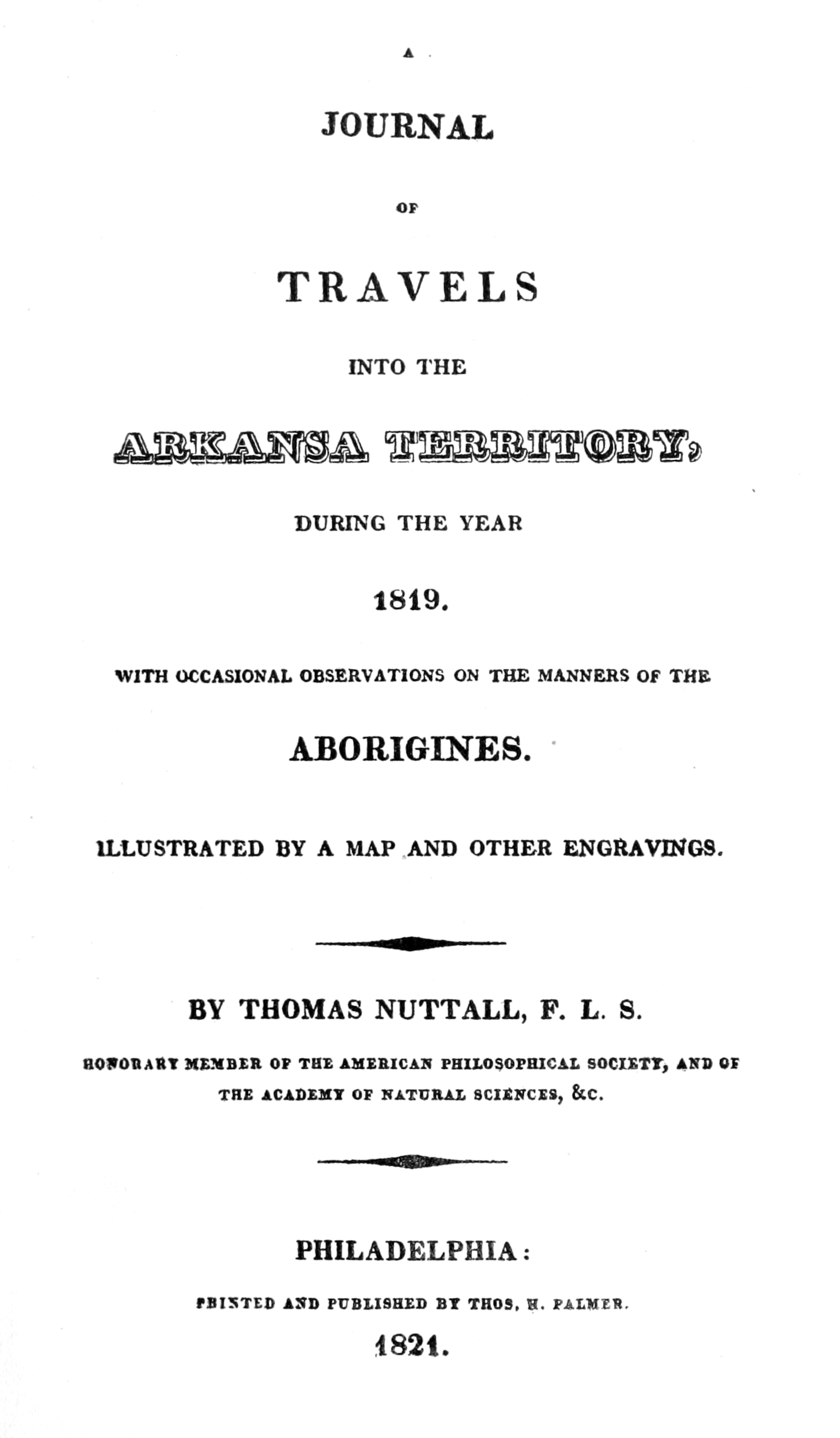 A journal of travels into the Arkansa territory
