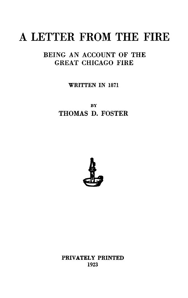 A Letter from the Fire