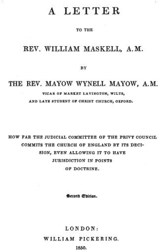 A Letter to the Rev. William Maskell