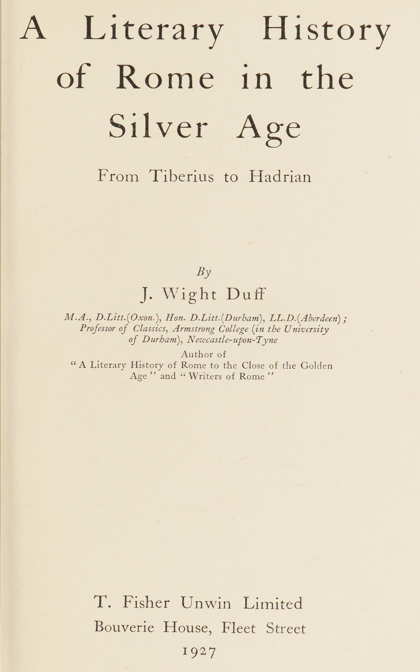 A Literary History of Rome in the Silver Age
