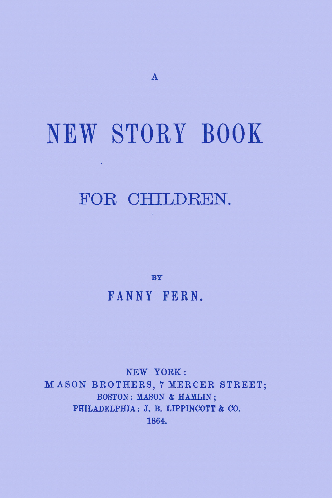 A New Story Book For Children