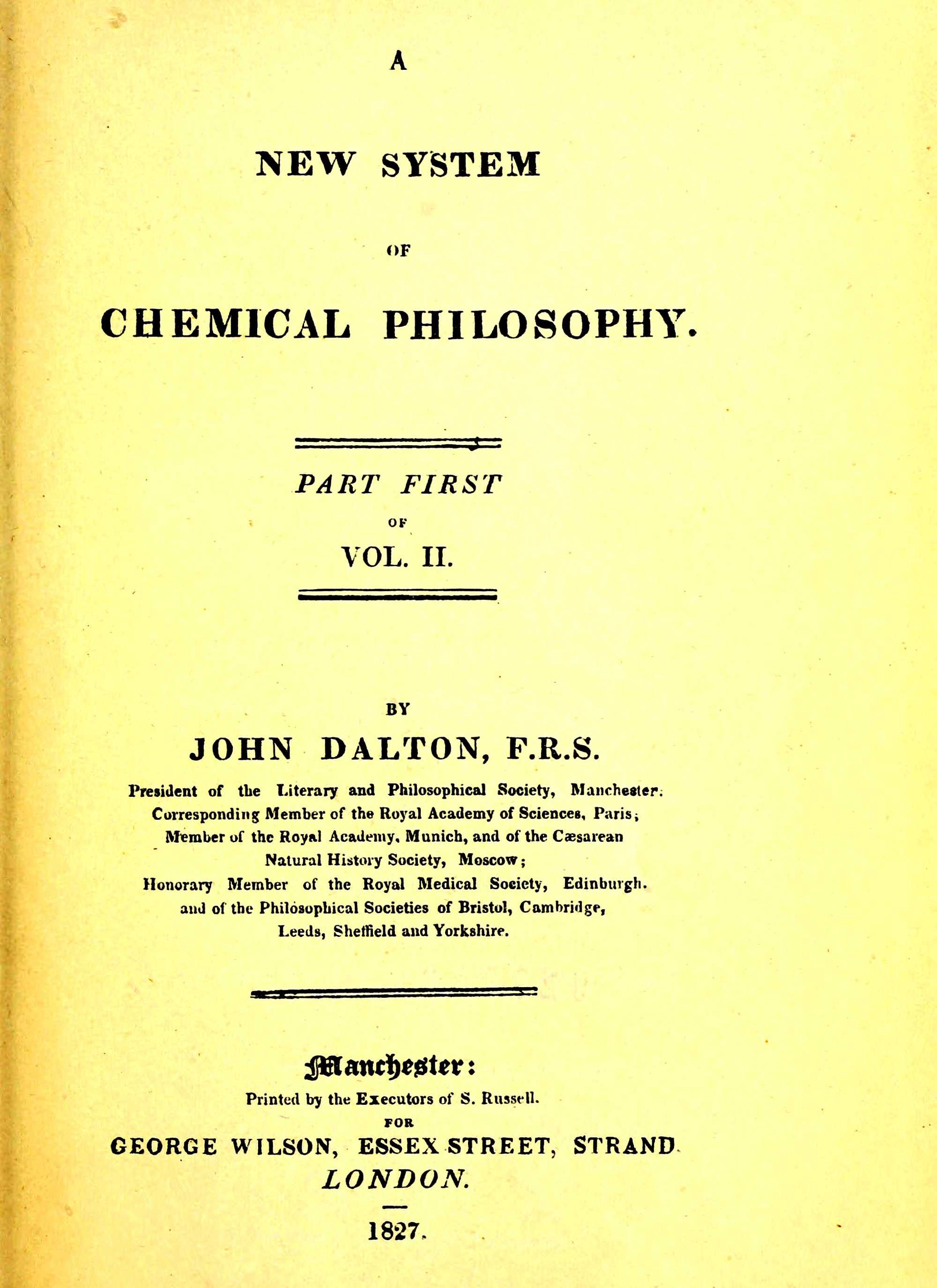 A New System of Chemical Philosophy