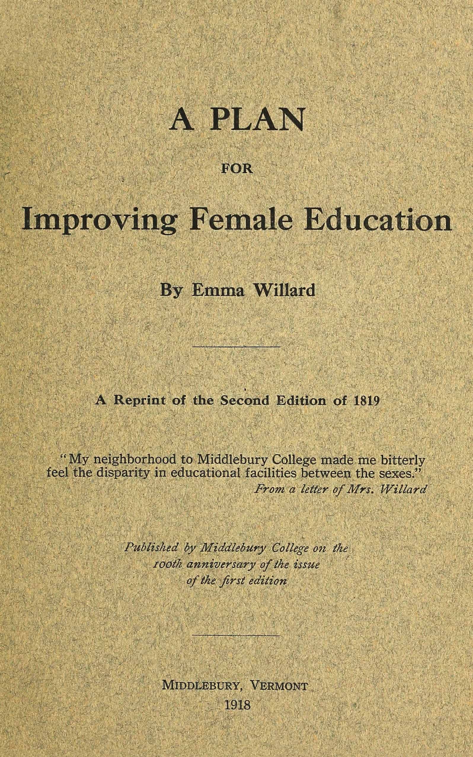 A plan for improving female education