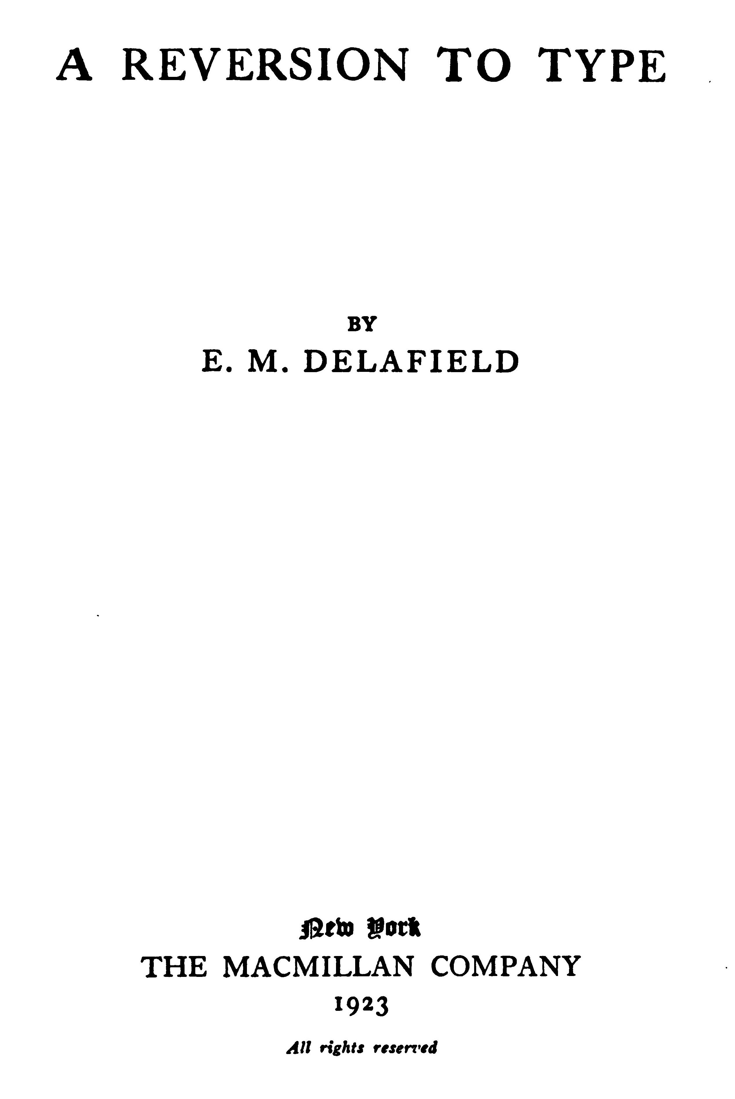 A Reversion to Type