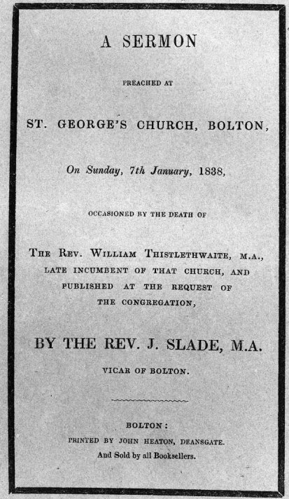A Sermon preached at St. George's Church, Bolton, on Sunday, 7th January, 1838