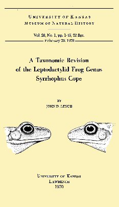 A Taxonomic Revision Of The Leptodactylid Frog Genus Syrrhophus Cope