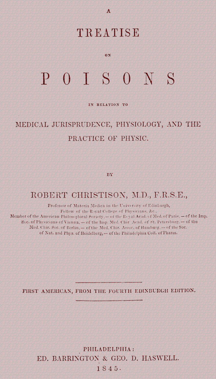 A Treatise on Poisons
