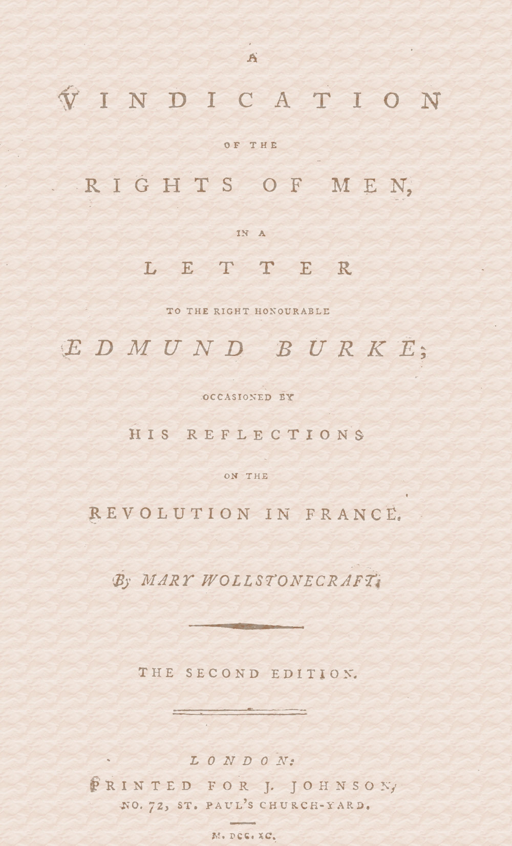 A Vindication of the Rights of Men
