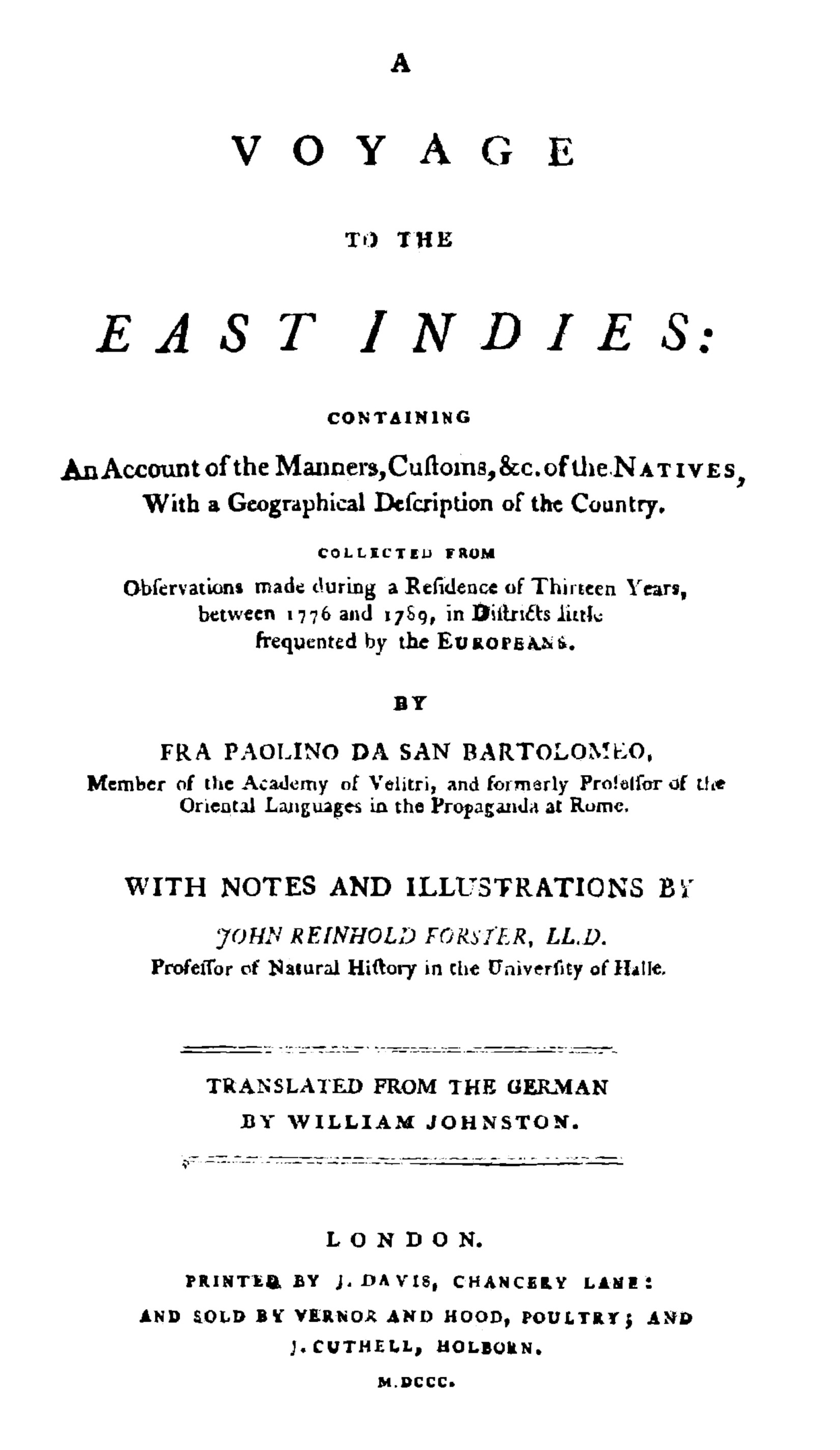 A Voyage to the East Indies