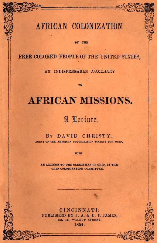 African Colonization by the Free Colored People of the United States
