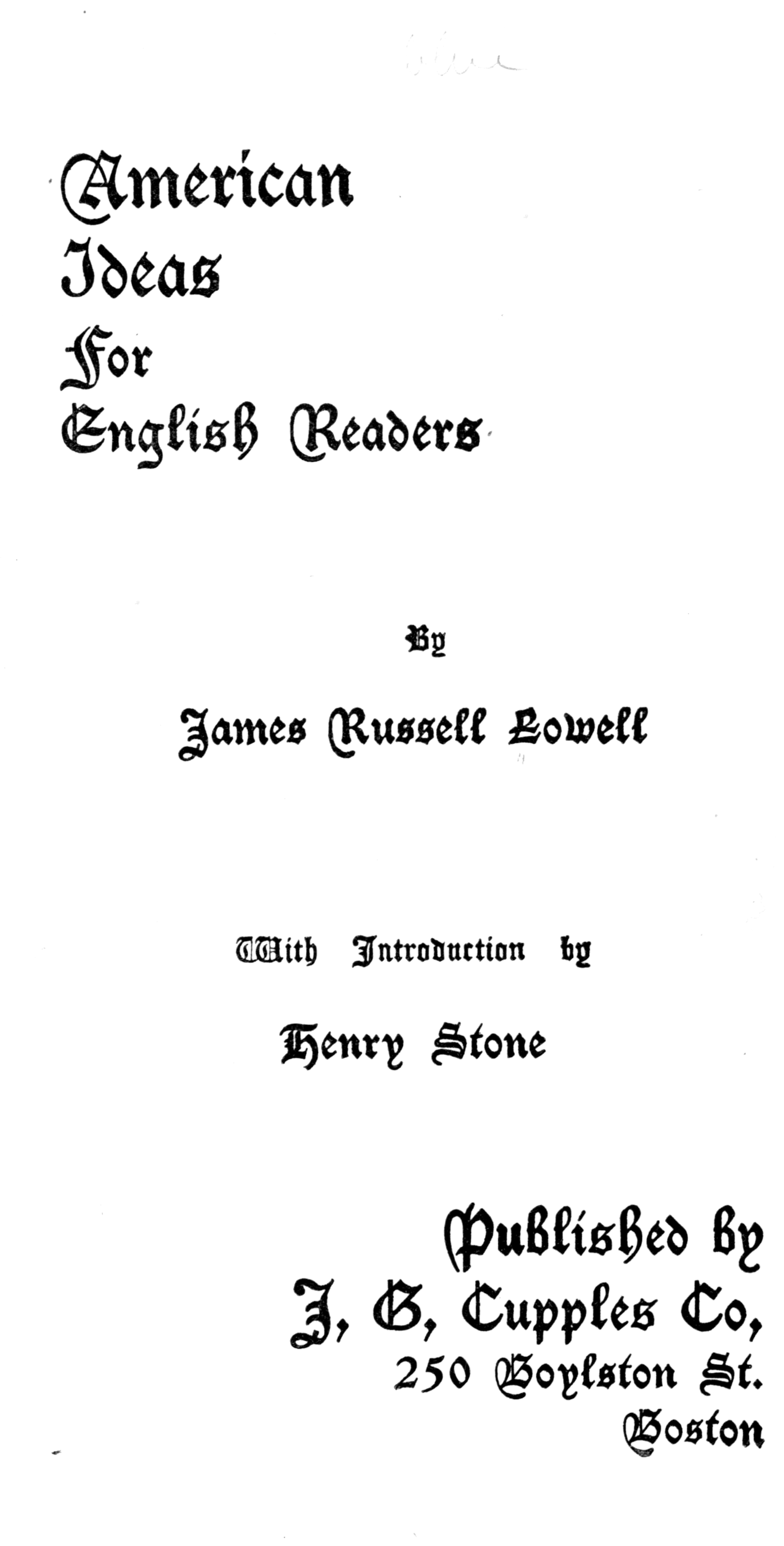 American Ideas For English Readers