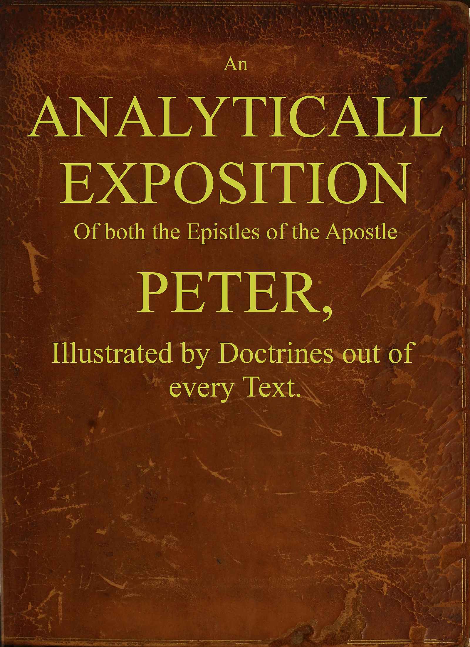 An Analyticall Exposition of both the Epistles of the Apostle Peter