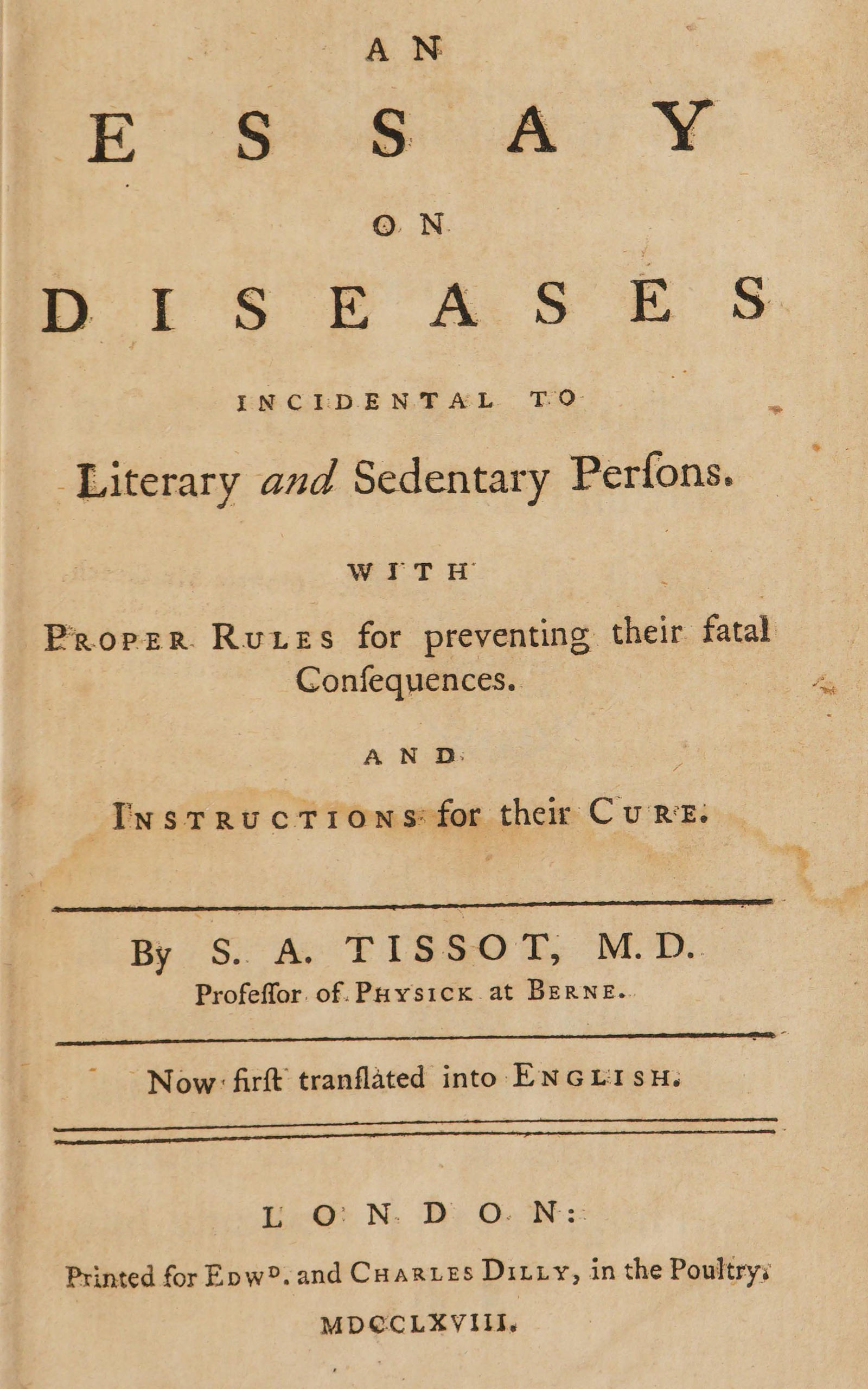 An essay on diseases incidental to literary and sedentary persons