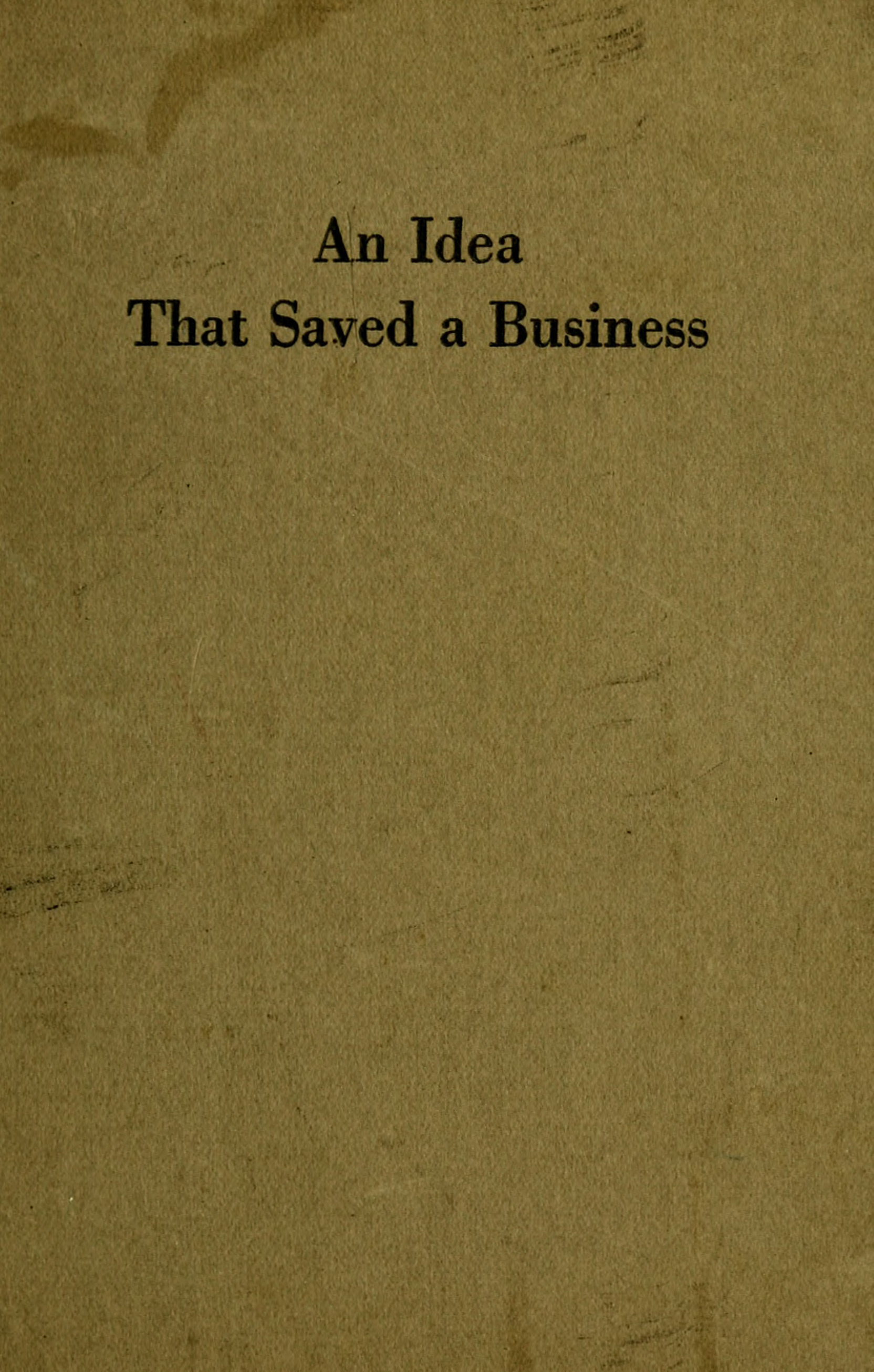 An Idea That Saved a Business