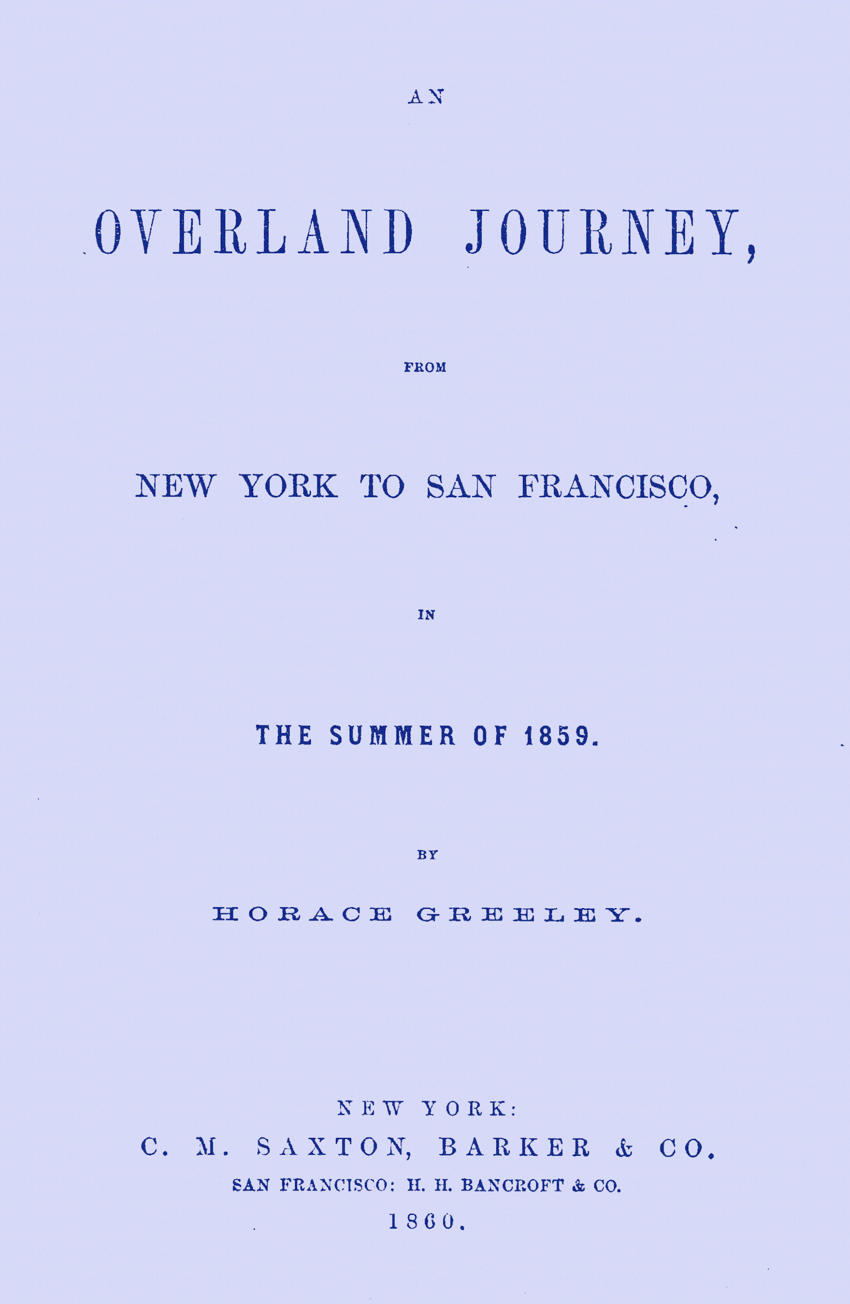 An Overland Journey