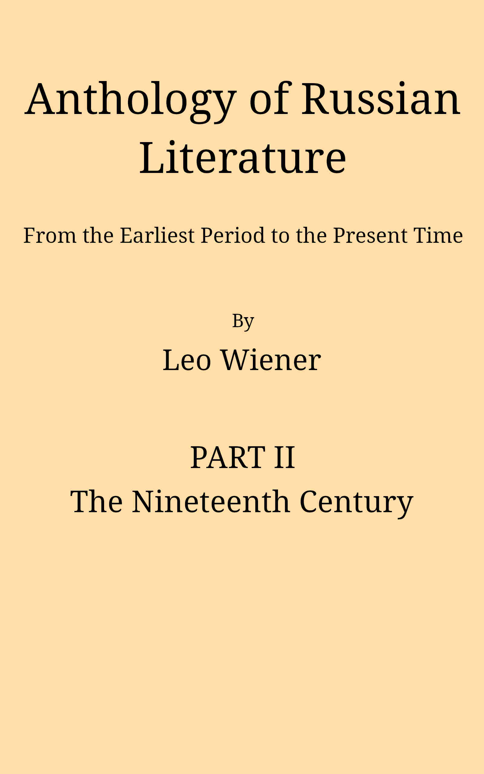 Anthology of Russian literature, part II