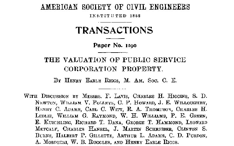 ASCE 1190 The Valuation of Public Service Corporation Property