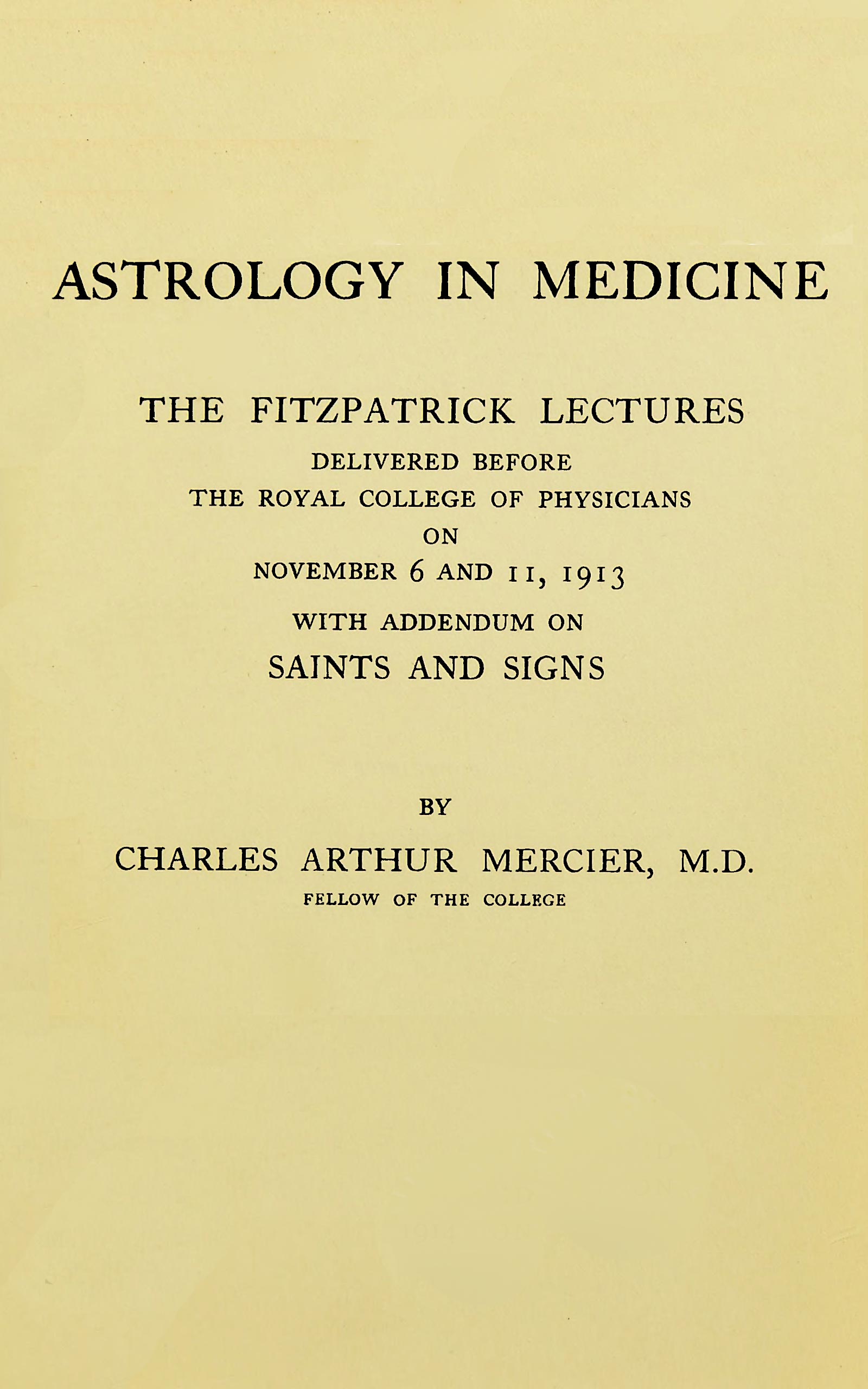 Astrology in Medicine