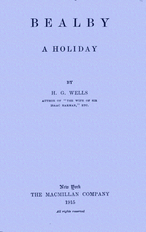Bealby a Holiday