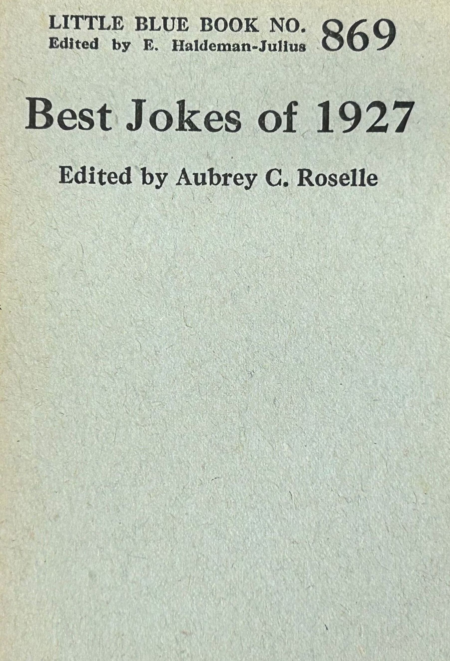 Best Jokes of 1927