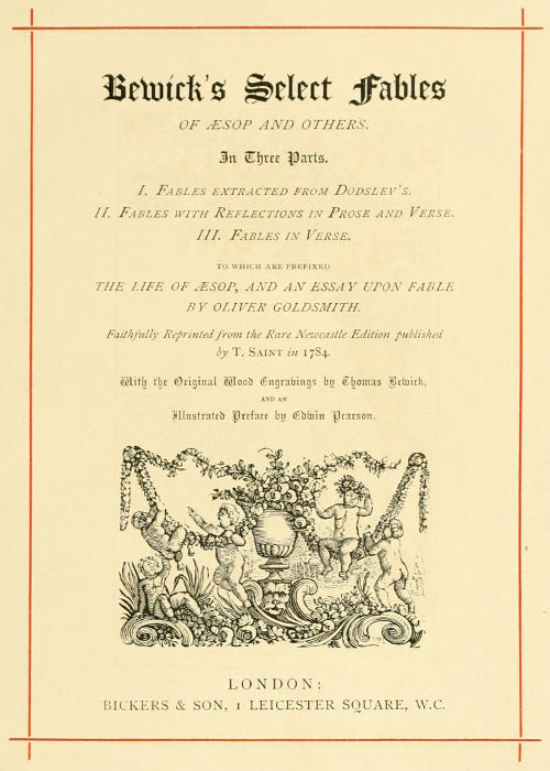 Bewick’s Select Fables of Æsop and others