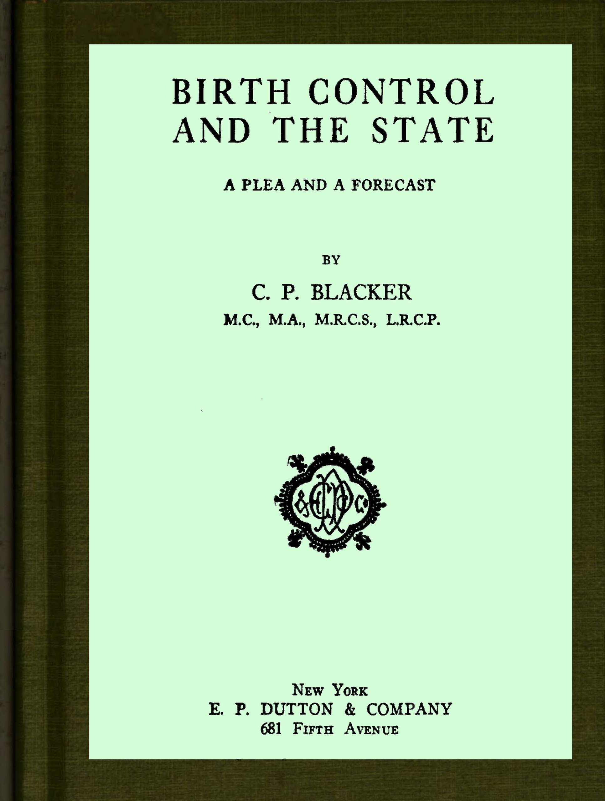 Birth Control and the State
