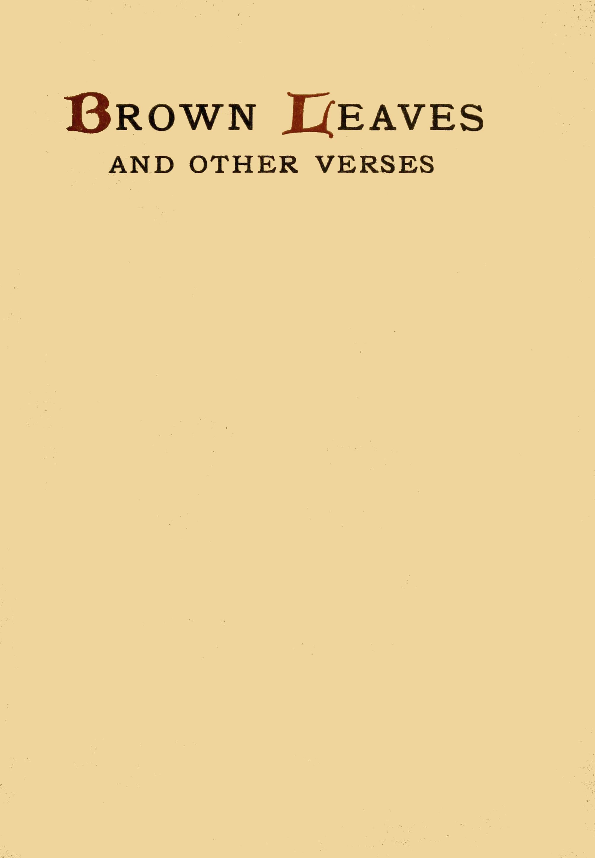 Brown leaves and other verses