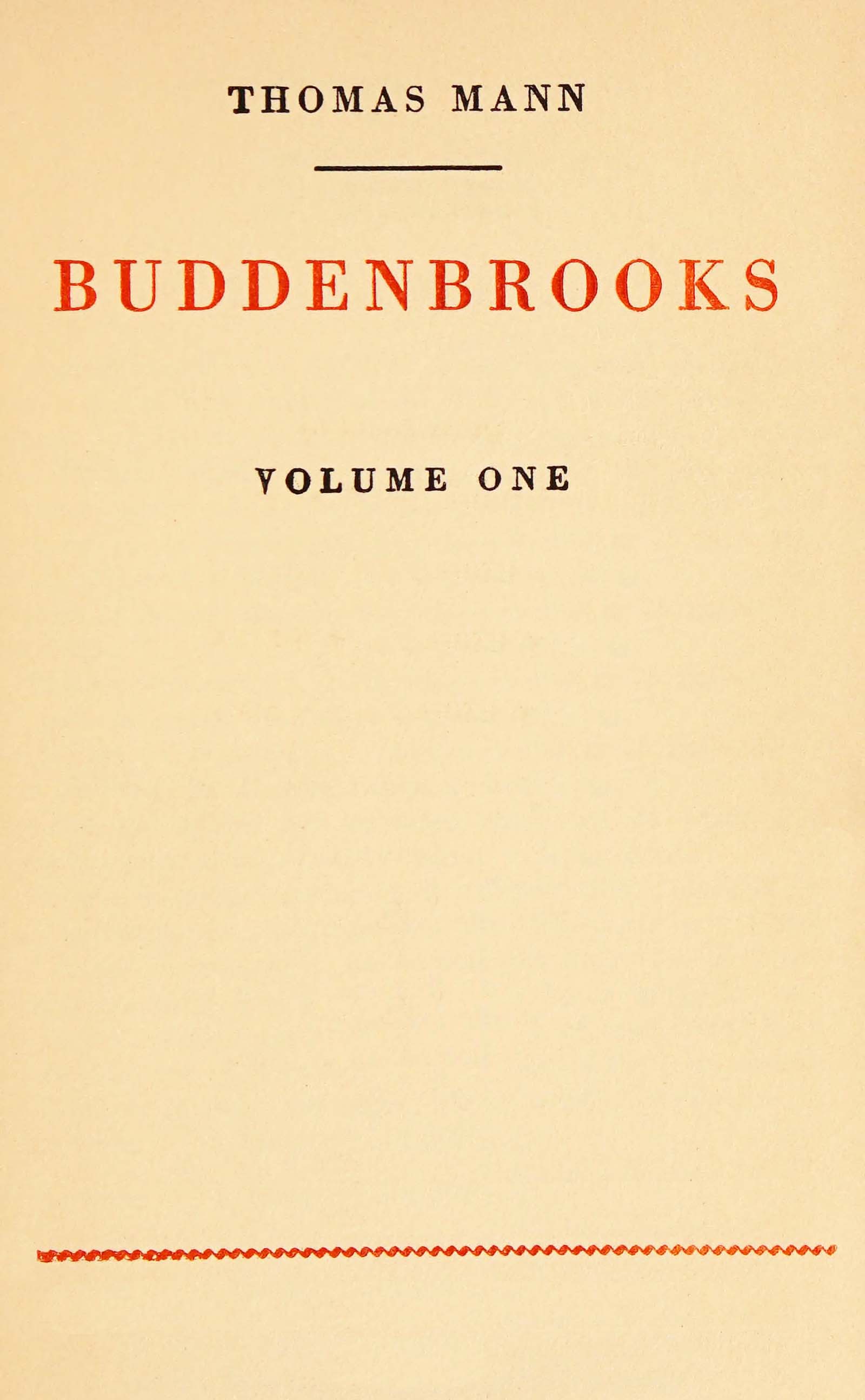 Buddenbrooks, volume 1 of 2