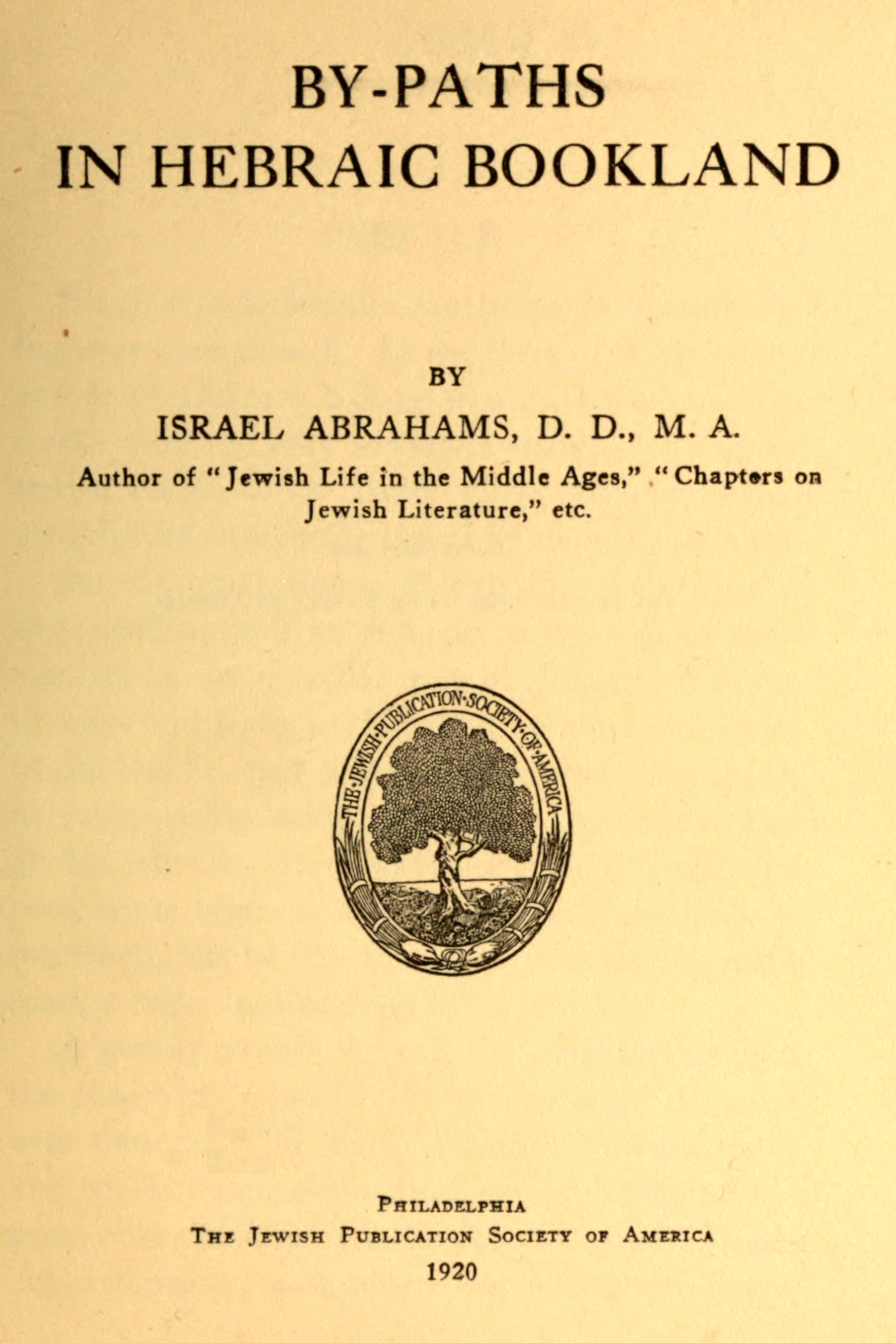 By-paths in Hebraic bookland