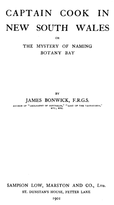 Captain Cook In New South Wales