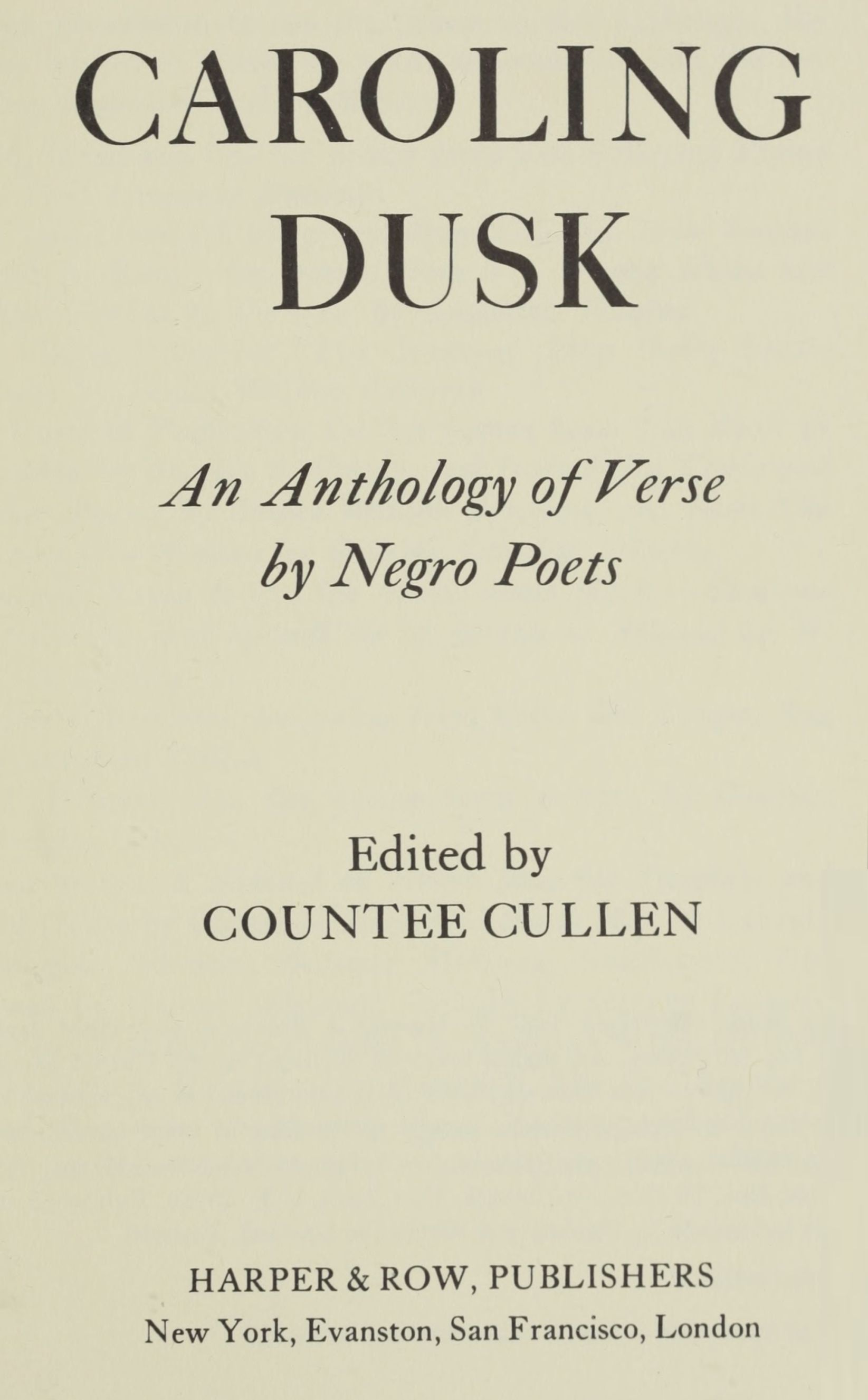 Caroling dusk