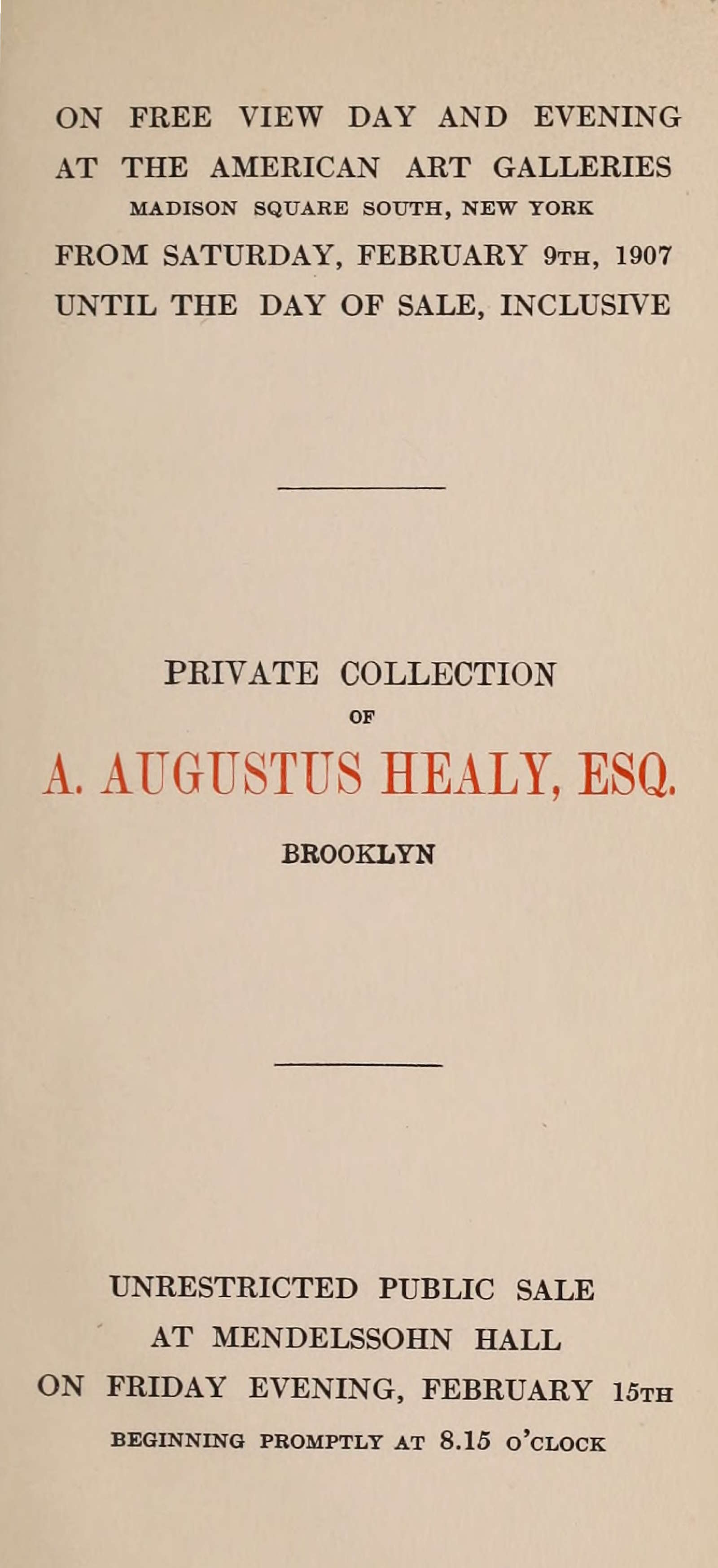 Catalogue of Valuable Paintings and Water Colors mostly of the Dutch School