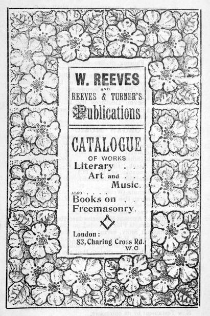Catalogue of Works Literary Art and Music, by W. Reeves.