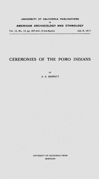 Ceremonies of the Pomo Indians