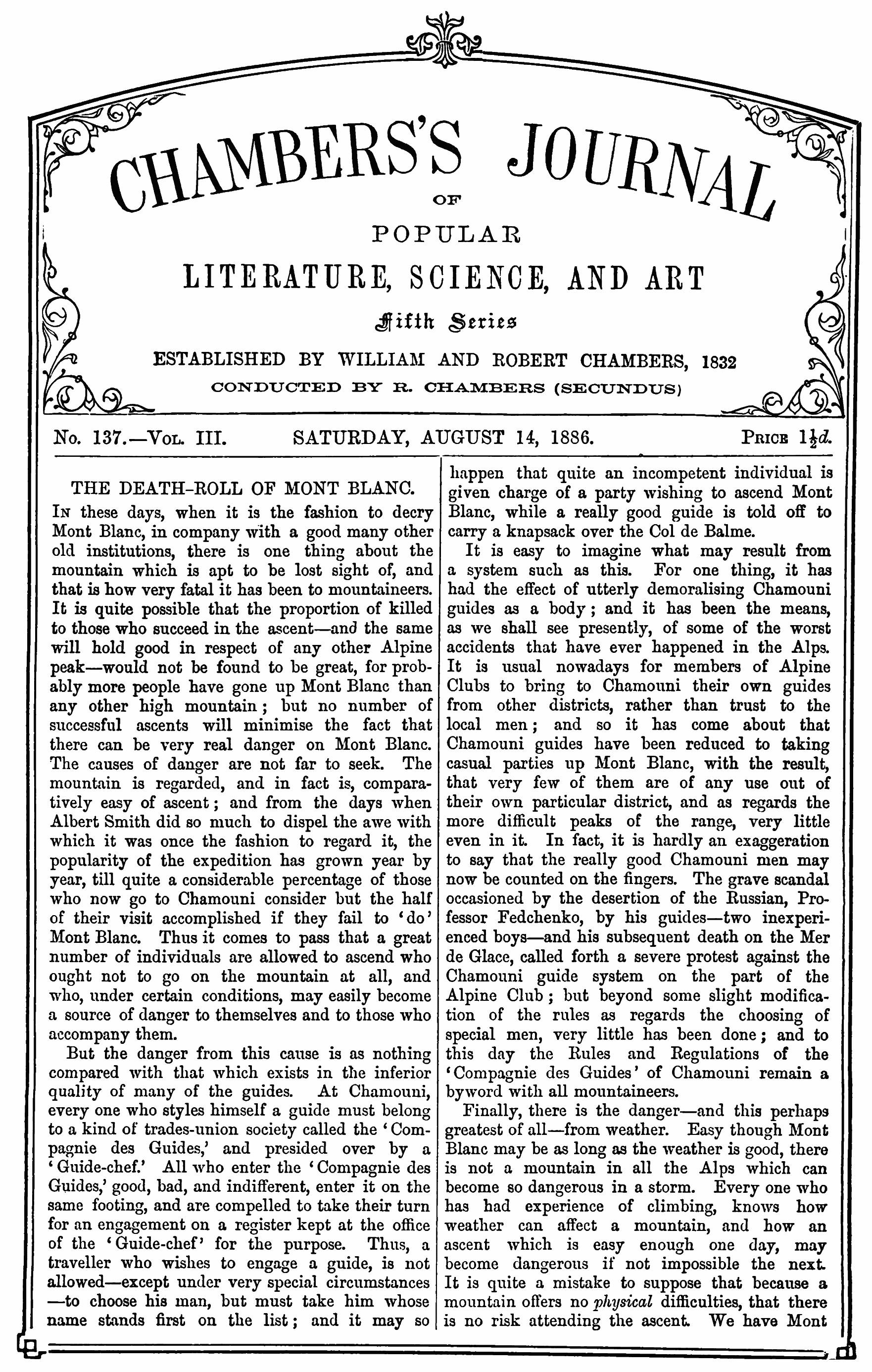 Chambers’s Journal, August 14, 1886