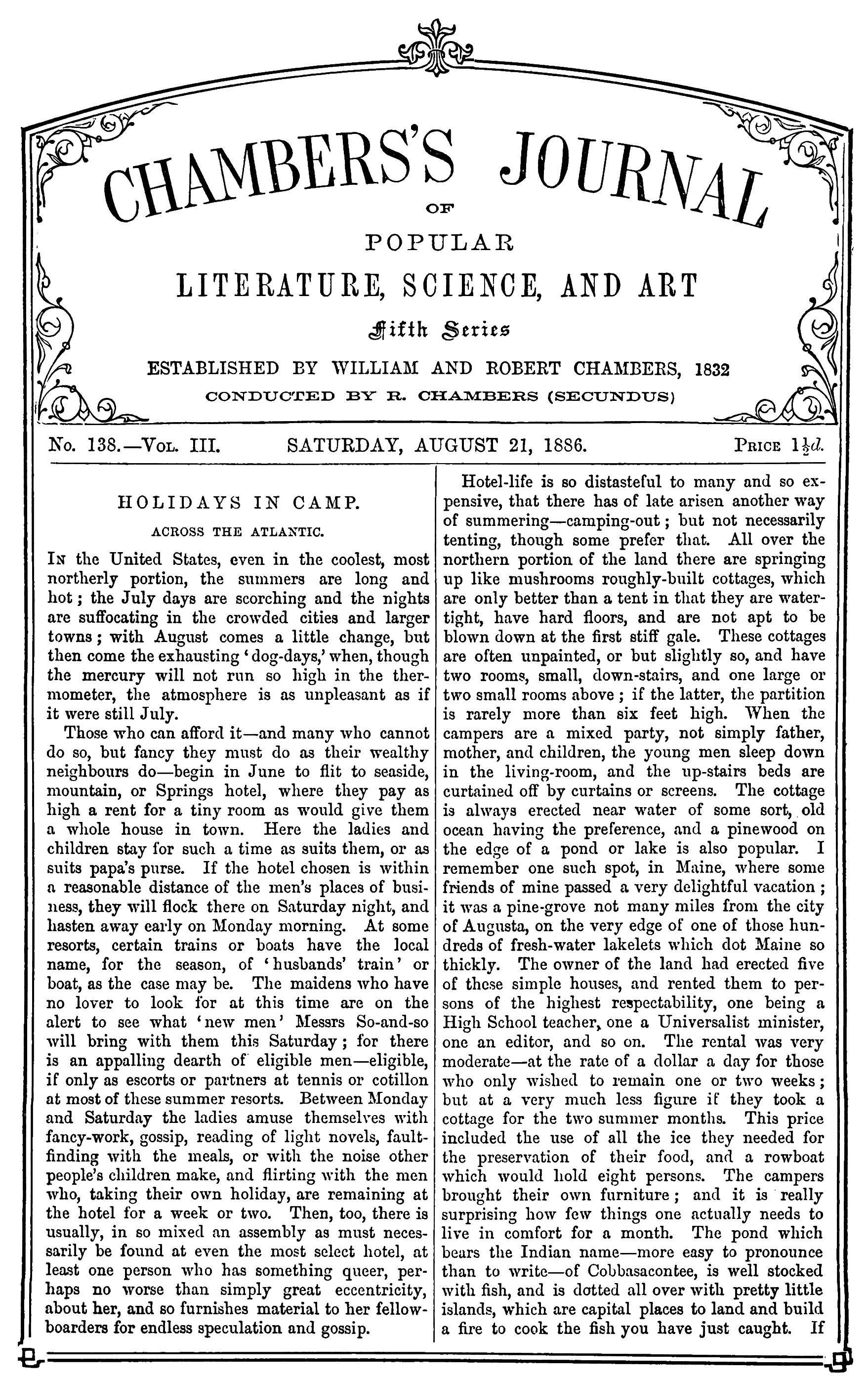 Chambers's Journal, August 21, 1886