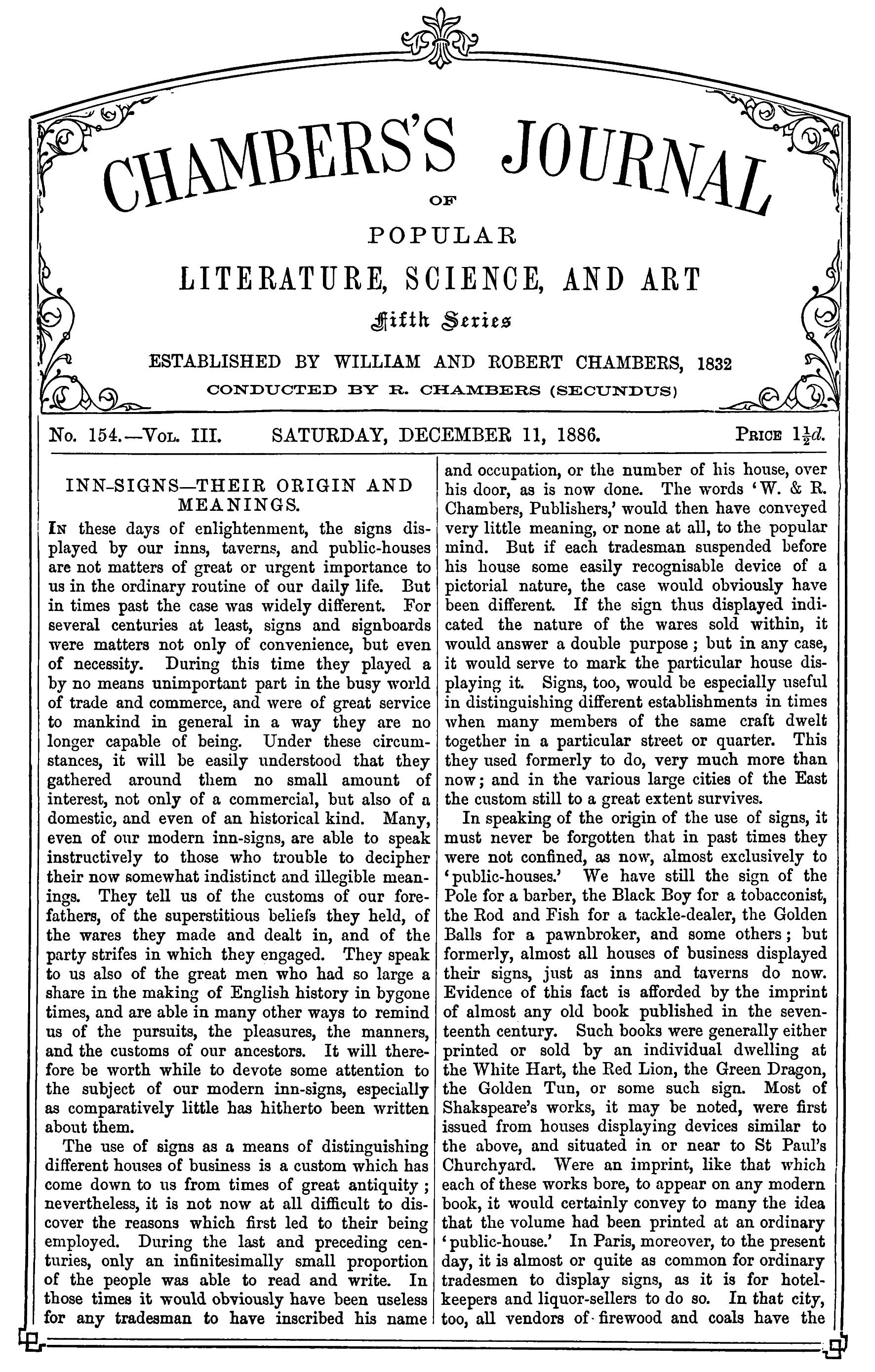Chambers’s Journal, December 11, 1886