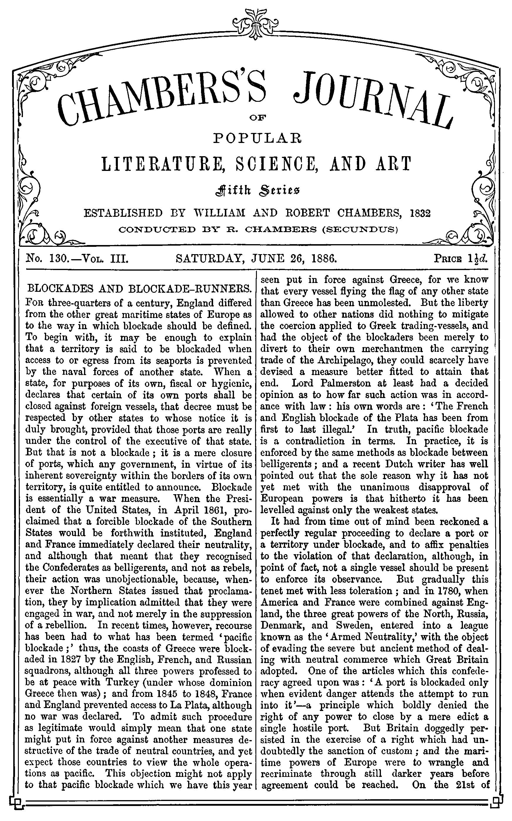 Chambers’s Journal, June 26, 1886