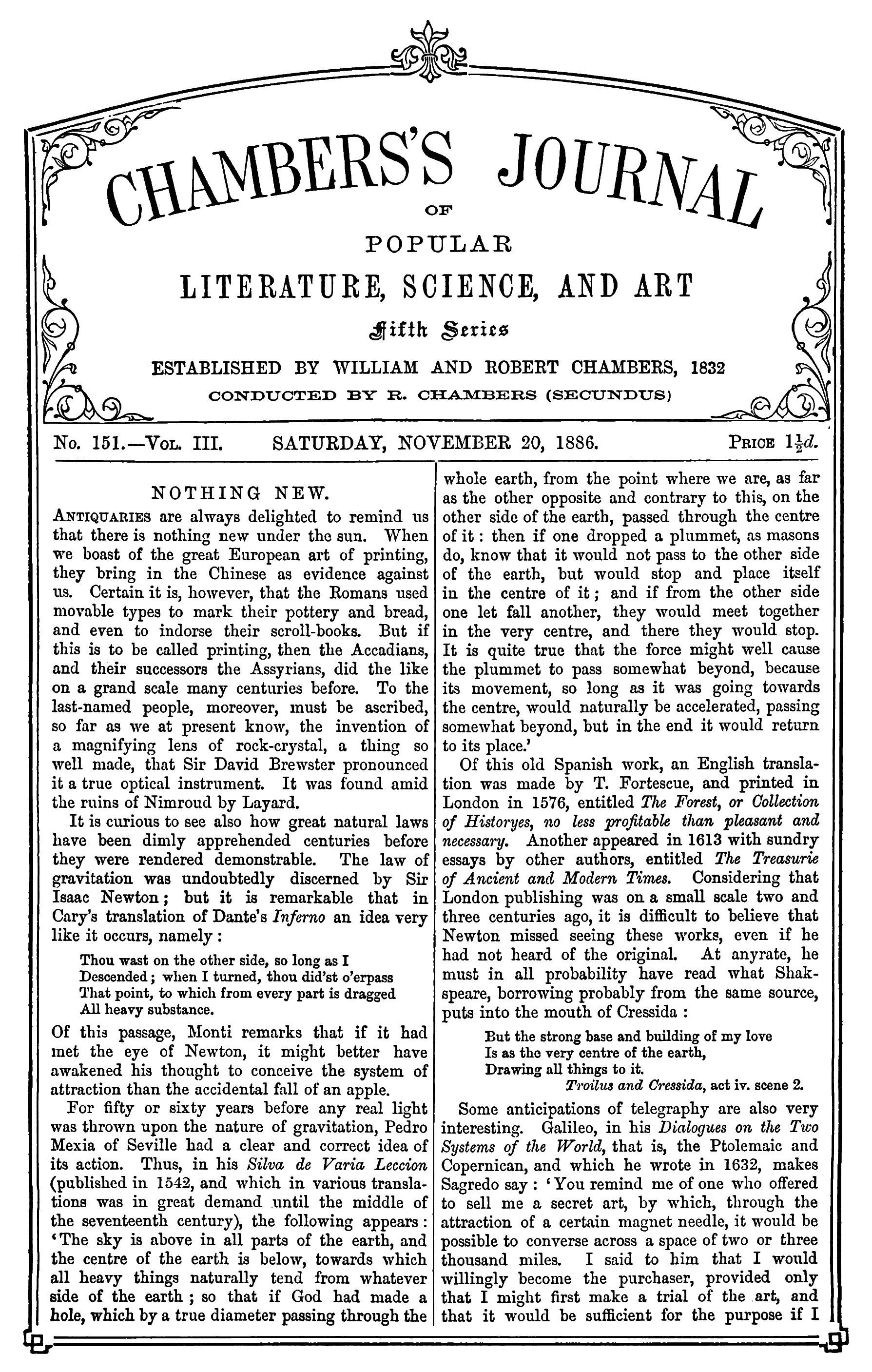 Chambers’s Journal, November 20, 1886