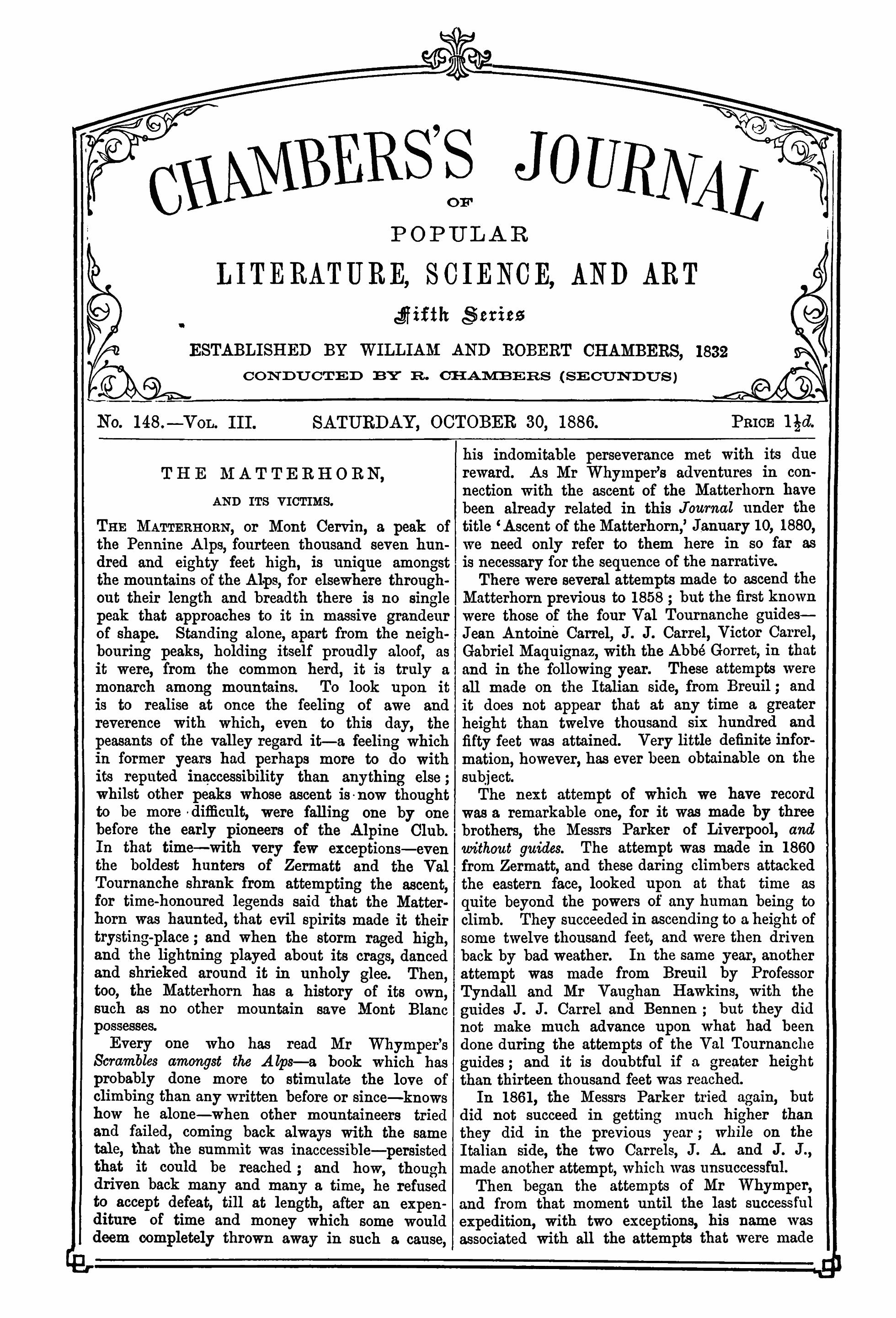 Chambers’s Journal, October 30, 1886